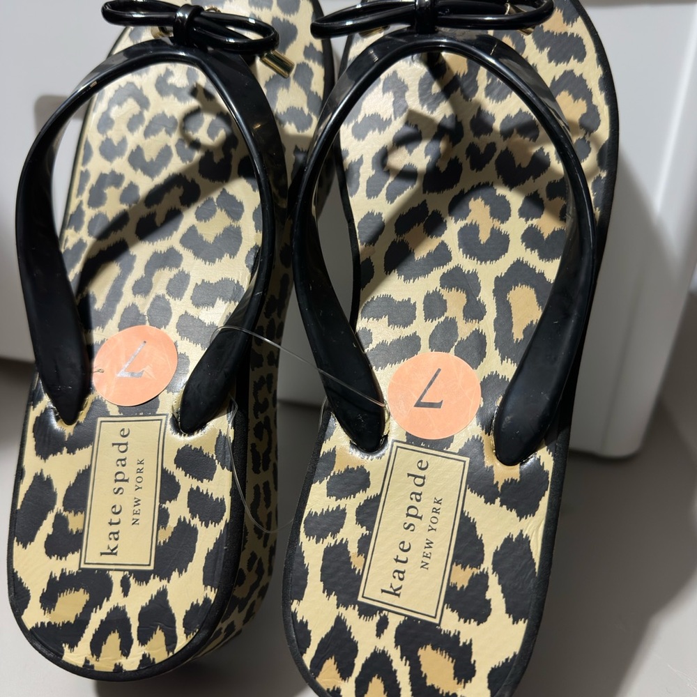 Kate Spade Rhett Leopard Wedge Sandals - Picture 7 of 8